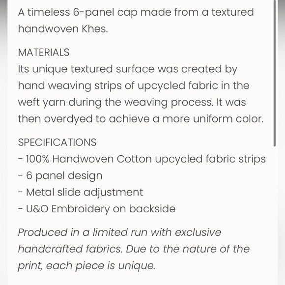 Umber & Ochre Cap in Khes Multi Red NWT - Picture 4 of 6